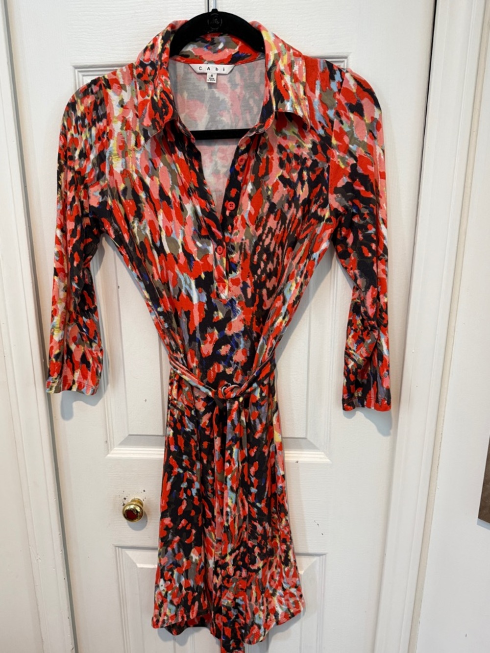 Watercolor Knit Shirt Dress